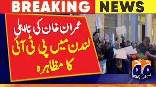 UK - Imran Khan's disqualification - PTI protest outside Pakistan High Commission London - ECP