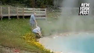 Clueless Yellowstone visitor runs screaming after illegally dipping hand in 174-degree hot spring