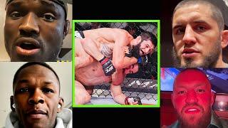 Fighters react Khamzat Chimaev submits Robert Whittaker in round 1 at UFC 308