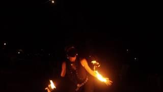 Beautiful dance with fire. Khamali koh-phangan freeway-bar