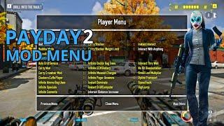 Payday2 | MOD MENU | FREE UPDATED | CHEAT MENU | (EASY) INSTALLATION WORKING 100%