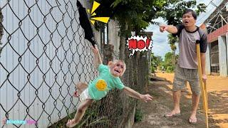 Monkey Kyo has big trouble with her pants while out on the street!