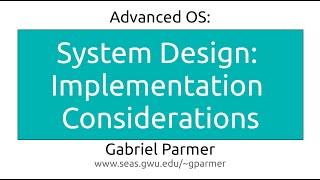 GW AdvOS: System Module Implementation Concerns