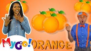 Color Song | Blippi | MyGo! Sign Language For Kids | Educational Videos For Kids