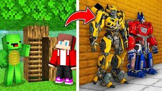 Mikey and JJ Built a TRANSFORMER Secret Base in Minecraft! (Maizen)