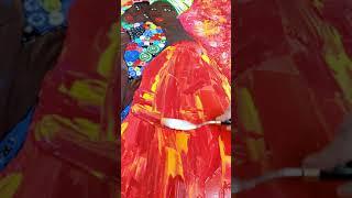 Workshop. Artist Irina Bast. Large painting Gustav Klimt, African American art, Black women art