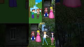 Steve dancing with Mario #shortsfeed​ #mario​ #funny​