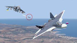 7 tense minutes! Ukrainian F16 hero pilot intercepted Russia's $50 million Su-57 fighters