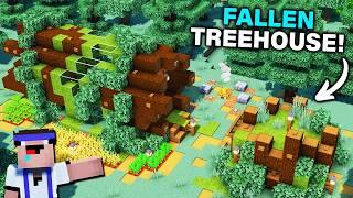 ️ Minecraft : How to Build a FALLEN Treehouse  [ Build Tutorial for Survival ]