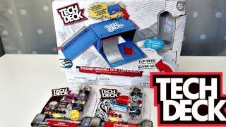 Tech Deck Unboxing Transforming Portable Sk8 Flip Open Container | Fingerboarding Ramp