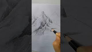 How to draw and shade hill #viralvideo #art #hills