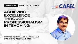 Webinar "Achieving Excellence Through Professionalism In Teaching"