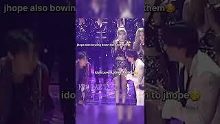 the way lisa instantly bowed down to jhope they respect each other#bts #blackpink #shorts