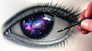 Painting a GALAXY EYE - Time Lapse