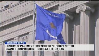 Justice Department urges Supreme Court not to grant Trump request to delay TikTok ban