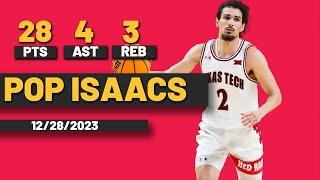 Pop Issacs Texas Tech 28 PTS 4 AST 3 REB  vs Sam Houston Bearkats