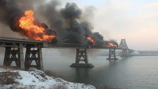 10 minutes ago! Ukrainian F-16 squadron destroys Crimean bridge support