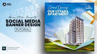 Real Estate Business Social media post design  | Photoshop Tutorial