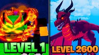 Level 1 - 2600 With DRAGON REWORK "Noob To Pro" in Blox Fruits Roblox