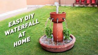 Easy DIY Waterfall using terracotta at home | Birds Bath | Garden Waterfall ideas 2022