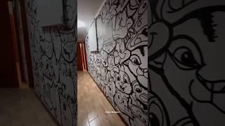 Graffiti Art Painting In Wall.