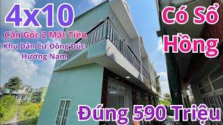 Nhà Có Sổ Hồng 4x10 Giá Đúng 590 Triệu Căn Gốc 2 Mặt Tiền Khu Dân Cư Hiện Hữu Ngay Uỷ Ban HưngLong
