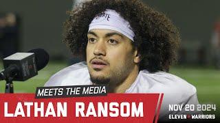 Lathan Ransom previews top-five matchup with Indiana, contending with explosive offense