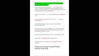 Contractors License General B Trade Practice Exam 2023 RATED A+