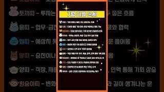 2025년 7월, 운 터지는 띠는 따로 있다! 띠 별 대박 띠 총 정리 #지식 #사주 #운세