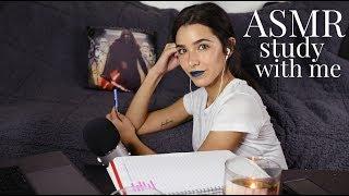 ASMR Study With Me! (Inaudible whispers, tapping, paper sounds, keyboard, study ambiance)