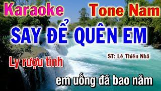 Karaoke Say Để Quên Em || NHạc Sống Tone Nam || Phương Hiếu Organ