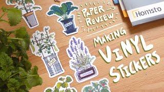 Making VINYL stickers (feat. my plants) | Process & tips + HOMSTO sticker paper review