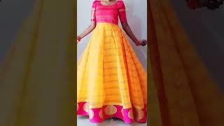 Convert Old Saree into Anarkali dress | #shorts