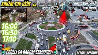 KRUŽNI TOK UŠĆE - SEMAFORI POČELI SA RADOM, Dron video u ŠPICU #beograd