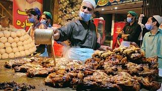 INSANE STREET FOOD IN PAKISTAN  LAHORE NIGHT MARKETTawa Chicken + Special Paan + Lamb Harisa