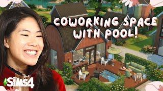 Base Game Coworking Space in Tiny House Village Base Game -  The Sims 4 Build (Part Two)