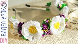 Headband Kanzashi flowers with stamens / Anastasia Kulikova