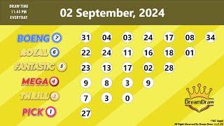 Dream Draw Raffle Draw results for September 02, 2024.