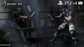 Resident Evil 4 (PS4 PRO) Leon vs Krauser Knife Fight [1080P 60FPS]