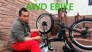 DIY All Wheels Drive Electric Bicycle, Build hub motor bike wheel, replace spokes