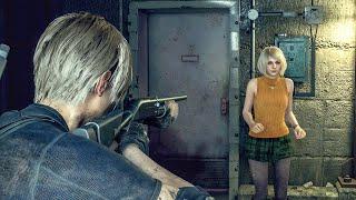 Ashley's reaction to Leon attacking her - Resident Evil 4 Remake