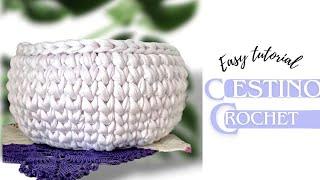 CESTINO UNCINETTO SEMPLICE | CROCHET BASKET | tutorial uncinetto passo passo