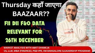 FII DII F&O Data || Nifty Banknifty Finnifty Prediction for Tomorrow Thursday 26th December 2024