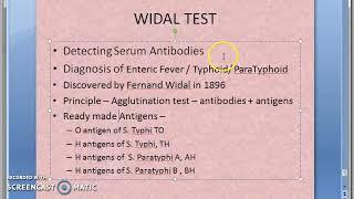 Microbiology 321 g Salmonella Typhoid Lab Diagnosis Widal Interpretation of Result Antigen Antibody