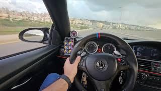 n54 bmw 335 single turbo test 1 ST 28psi on autobahn,  NOs