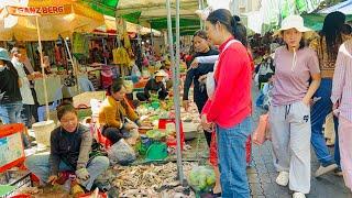 Amazing! Food Market Scenes - Cambodian People Lifestyle, Chicken, Fish, Vegetables, Meat, Pork