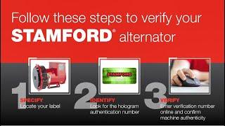 How to verify your Genuine STAMFORD® alternator