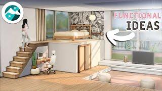 Tutorial Bedroom Ideas (Functional Platforms) | Snowy Escape & Base Game | No CC or Mods|  Sims 4