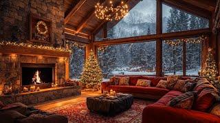 Cozy Christmas Ambience  Relaxing Christmas Jazz Instrumental Music & Crackling Fireplace Sounds 