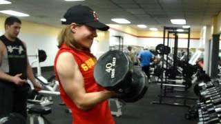 Bicep Curls: Single Arm Curling 40 lbs.